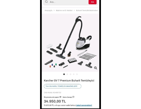 Beyaz Eşya, Elektrik Süpürgesi, Karcher Sv7 Buharlı Temizlik Makinesi