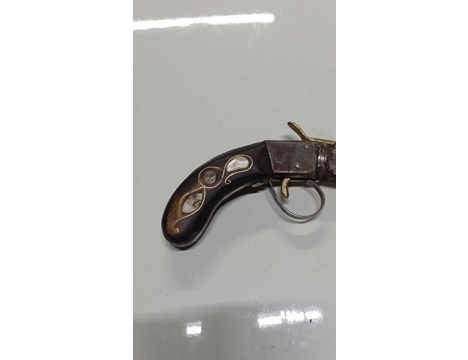Antika Eşya, Antika Silahlar, Metal, Antika Sedef İşlemeli Dekoratif Tabanca