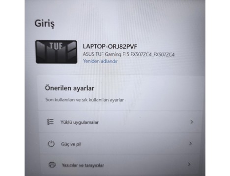 Bilgisayar, Diz Üstü, 2024, Satılık Laptop Asus Tuf Gaming