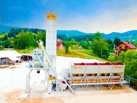 İş Makineleri, Beton Santralleri, Fabo, Compact-110 Sabit Kovalı Beton Santrali