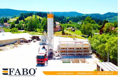 İş Makineleri, Beton Santralleri, Fabo, Compact-110 Sabit Kovalı Beton Santrali