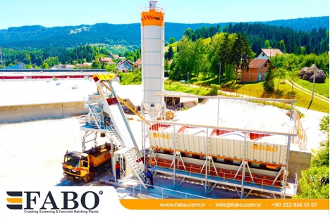 İş Makineleri, Beton Santralleri, Fabo, Compact-110 Sabit Kovalı Beton Santrali