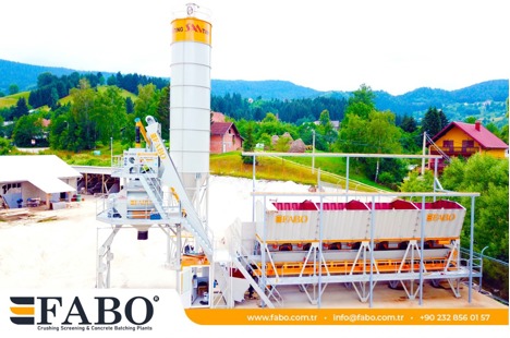 İş Makineleri, Beton Santralleri, Fabo, Compact-110 Sabit Kovalı Beton Santrali