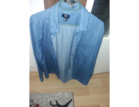 Giyim Eşyası, Erkek Gömlek, H.M Marka /Defacto Marka , S Beden/, Erkek Gömleği , Koyu Lacivert Renk Gömlek & Jeans Ceket