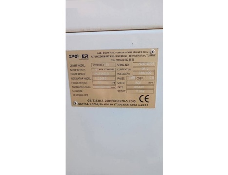 İş Makineleri, I Power, Ip75r, Dizel Jeneratör, 2.El 75Kva Kabinli Otomatik Jeneratör
