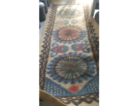 Antika Eşya, Halı, Koyun Keci Kıl Dokuma Motifli Yolluk 147+360 Cm