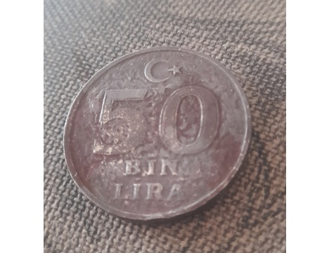 Koleksiyon, Paralar, Türkiye , Madeni Para 2Ci El , 1999 Yılına Ait 50 Bin Lira 26 Yıllık Antika