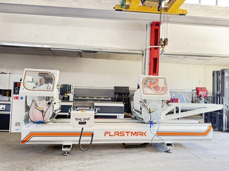 İş Makineleri, Kesme Makinaları (Pvc), Alüminyum Makinaları , Plastmak Alüminyum Çift Kafa Kesim Barkodlu 450 Mm