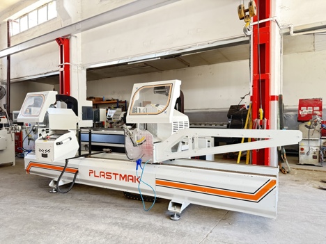 İş Makineleri, Kesme Makinaları (Pvc), Alüminyum Makinaları , Plastmak Alüminyum Çift Kafa Kesim Barkodlu 450 Mm