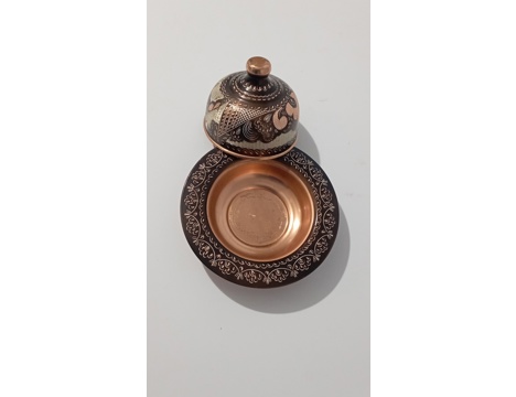 Antika Eşya, Şekerlik, Meyvelik, Bakır İşlemeli Sunum Tabağı