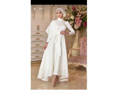 Giyim Eşyası, 42, Saten Kumaş Tesettür Abiye Elbise