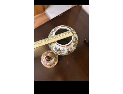 Antika Eşya, Çin Malı, Seramik İşlemeli Vazo , Vazo El İşlemeli