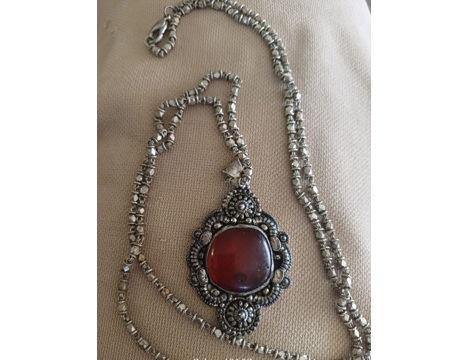 Takılar, Kolyeler, 925, ??, Gümüş Kolye , Kehribar Kolye Orijinal Tek Hücreli