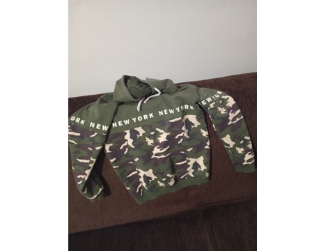 Giyim Eşyası, Çocuk Giyim, 7 Yaş, Kapşonlu Yeşil Uzun Kollu , Erkek Çocuk Giysi Yeşil Renk Uzun Kollu