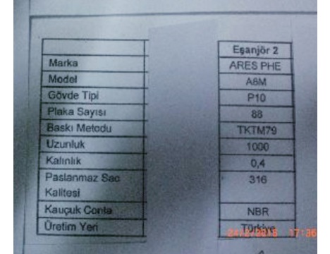 İş Makineleri, Diğerleri İş Makineleri, Ares Eşanjör Phe Agm 88 Plaka