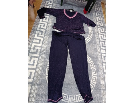 Giyim Eşyası, Bayan İç Giyim, Gecelik, Kadın Pijama Takımı Mor