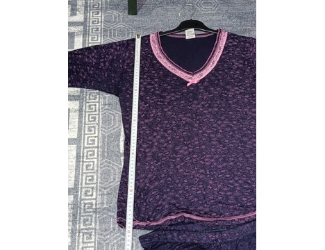 Giyim Eşyası, Bayan İç Giyim, Gecelik, Kadın Pijama Takımı Mor