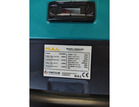 İş Makineleri, Benzinli Monofaze Jeneratör, Full Fgl3500 Benzinli Jeneratör 3.5Kva Antalya