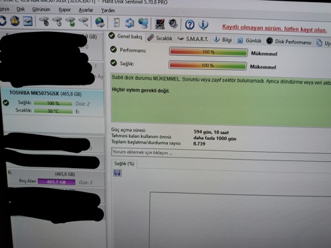 Bilgisayar, Toshiba 500Gb Laptop Hard Disk Sağlam Nilüfer Bursa