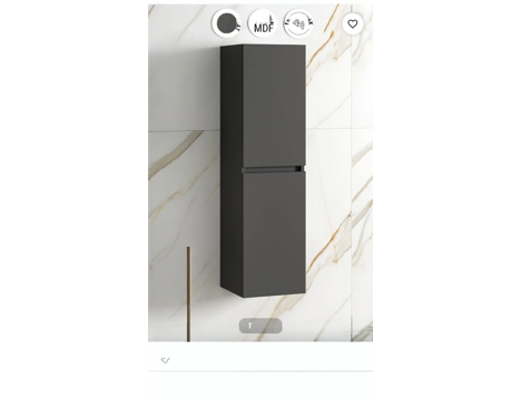 Mobilya, Banyo Mobilyaları, Ózceden , Antrasit, Mdf, 2 Parça Banyo Dolabı ve Aynalı Dolap