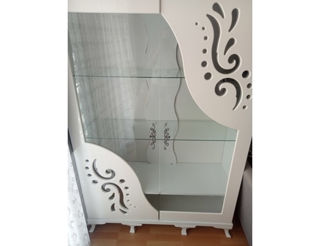 Mobilya, Büfe, Vitrin, Mdf Fitrin Beyazdır , Mdf Vitrin Beyazdır Kırığı Çiziği Yoktur