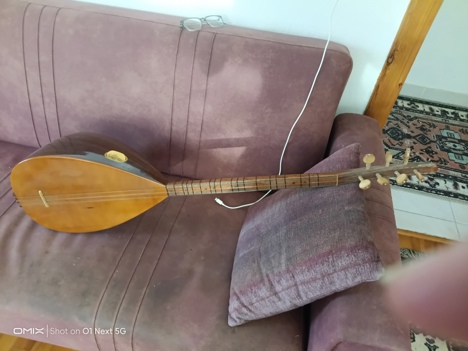 Müzik Aletleri, Bağlama, Saz, Bodrum Saz Evi, 2013, Orta Sap Bağlama, Orta Sap Ceviz Den Yapılmış Bağlama