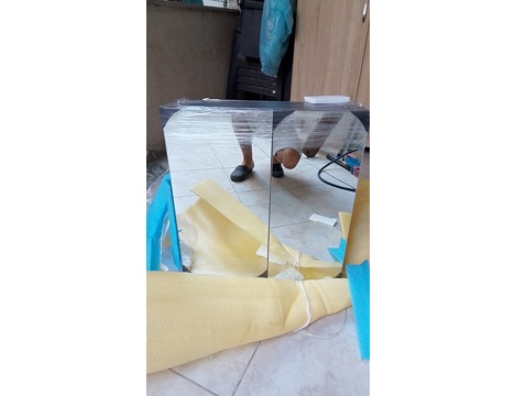 Mobilya, Banyo Mobilyaları, Özceden Antrasit Mdf Banyo Dolabı Aynalı 2'Li Set Küçükçekme