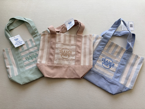 Giyim Eşyası, Kemer, Çanta, Cüzdan, Trader Joes Striped Mini Canvas Çanta