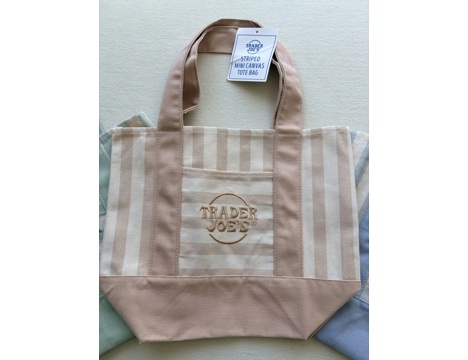 Giyim Eşyası, Kemer, Çanta, Cüzdan, Trader Joes Striped Mini Canvas Çanta