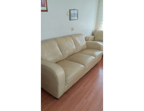 Mobilya, Diğer Mobilyalar, Deri Koltuklar , Krem Rengi Deri Koltuk Takimi