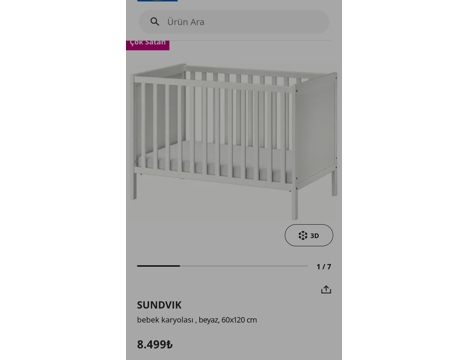 Mobilya, Bebek, Çocuk, Genç Odası, Ikea Sundvik Bebek Karyolası Yataklı Sahibinden İstanbul