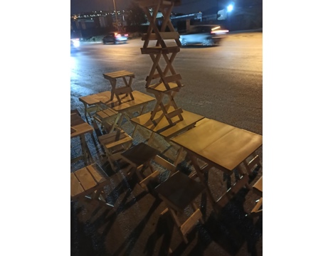 Mobilya, Diğer Mobilyalar, Özpolat , 2017, Cam, Katlanır Masa Tabure