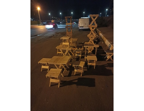Mobilya, Diğer Mobilyalar, Özpolat , 2017, Cam, Katlanır Masa Tabure