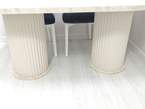 Mobilya, Masa ve Sandalyeler, Özel Yapım, Bohem Masa, Traverten Yemek Masası, Sıfır Traverten Bohem Oval Yemek Masası İstanbu