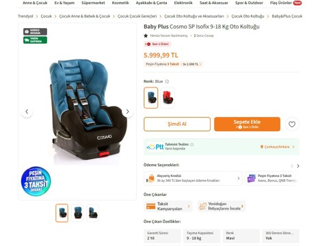 Diğerleri, Bebek Oto Koltuğu, Oto Koltuk, Baby Plus Cosmo Isofix Oto Koltuğu Sahibinden Ankara