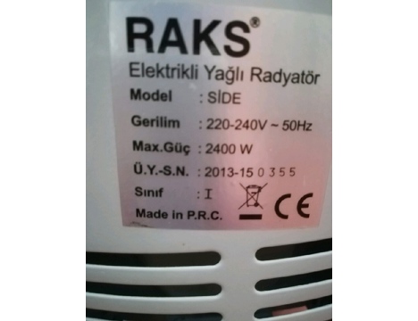 Beyaz Eşya, Diğer Beyaz Eşyalar, Raks Side 11 Bölme Yağ Radyatörü Sahibinden Antalya