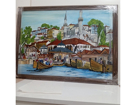 Hobi, Diğer Hobiler, El Yapımı Yağlıboya İstanbul Tablosu 50X70 Çerçeveli Muğla