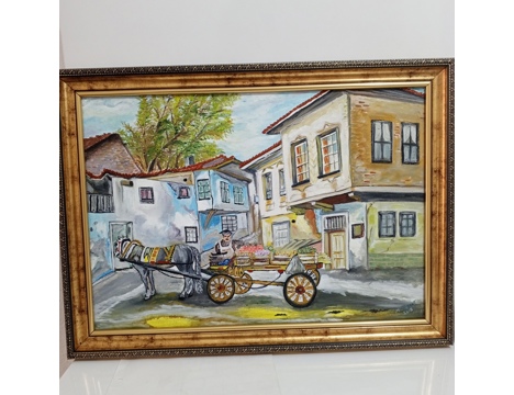 Hobi, Diğer Hobiler, El Yapımı Yağlıboya Manav Tablosu 42X57 Cm Muğla