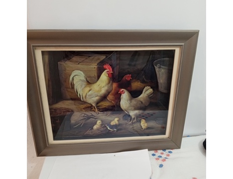 Hobi, Diğer Hobiler, El Emeği, El Yapımı Tavuk Civciv Tablosu Çerçeveli 40X50 Muğla