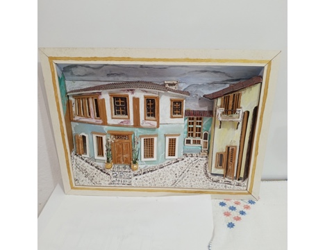 Hobi, Diğer Hobiler, Kendi El Yapımı, El Yapımı 3D Sokak Tablosu 30X40 Cm Muğla