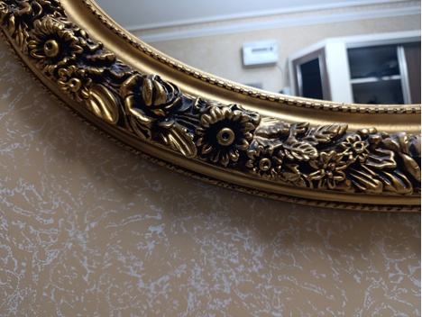 Ev, Bahçe Eşyaları, Cam Eşyalar, Gold Varaklı Giriş Aynası, Gold Varaklı Oval Duvar Aynası 90X120 Afyonkarahisar