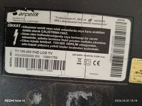 Elektronik Eşya, Lcd Televizyon, Görselde Mevcuttur , Arçelik Televizyon İkinci El