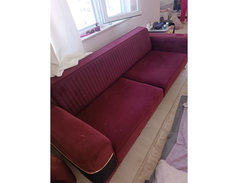 Mobilya, Komple Salon Mobilyası, 2020, Modalife Mobilya 3+3+1 Koltuk, Modalife 3+3+1 Bordo Koltuk Takımı İkinci El 3.000 Tl M