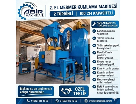 İş Makineleri, Kumlama Makinaları, 2026, 2. El Mermer Kumlama Makinesi-Abir Makine A.Ş.