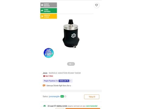 Diğerleri, Kategorisi Olmayan Her Şey, Orijinal Amotion Nargile Seti, Amotion Nargile Seti 2026 İkinci El 2.600 Tl Mersin
