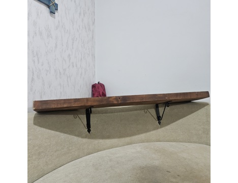 Ev, Bahçe Eşyaları, Duvar Dekorasyon Malzemeleri, Masif Ahşap Raf 2 Adet , İki Set Masif Ahşap Duvar Raf, 120X24 Cm