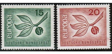 Koleksiyon, Pullar, Almanya (Batı) 1965 Damgasız Avrupa Cept Serisi