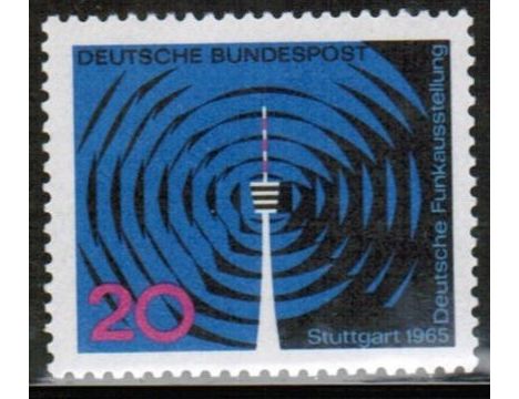Koleksiyon, Pullar, Almanya (Batı) 1965 Damgasız Stuttgard Radyo Sergi