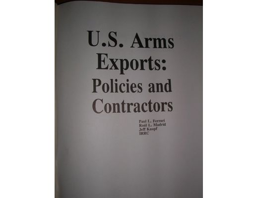 U.S ARMS EXPORTS Ferrari , Madrid , Knopf Kitap, Dergi : U.S Arms Exports