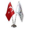 Firma Reklam Baskılı Türk Bayraklı Masa Bayrağı